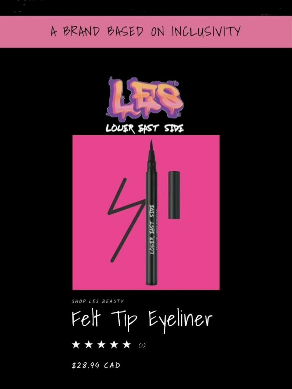 💚 3/$19! Lower East Side Felt Tip Liquid Eyeliner in BLACK *Brand New, Sealed!